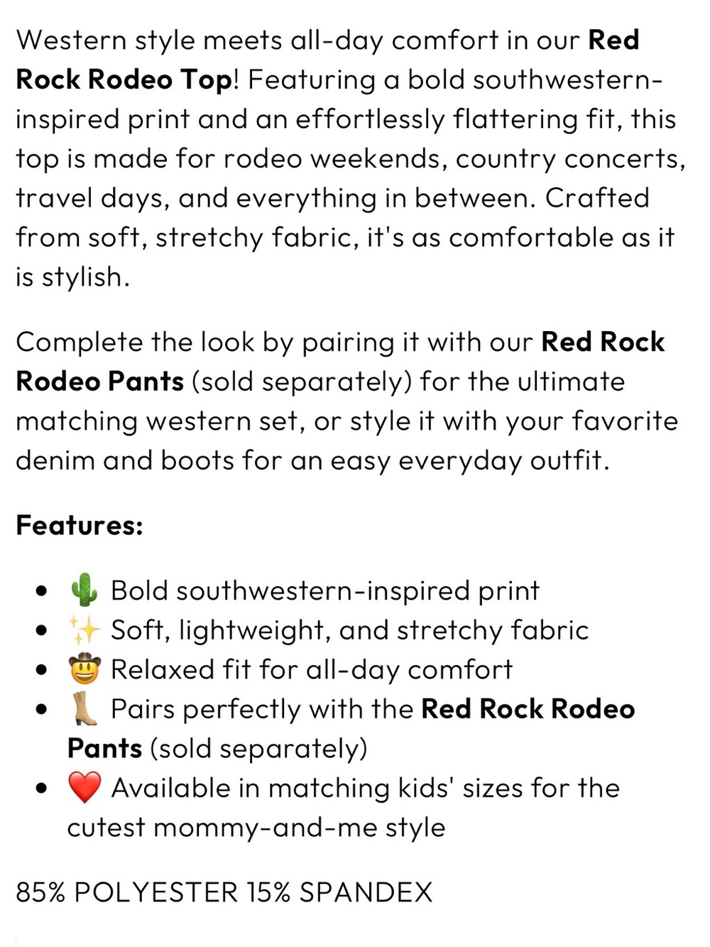Red Rock Rodeo Top - Picture 4 of 5